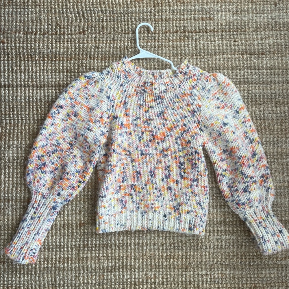 Ulla Johnson Moxi Pullover in Mix Knitted Puff Sleeve Sweater